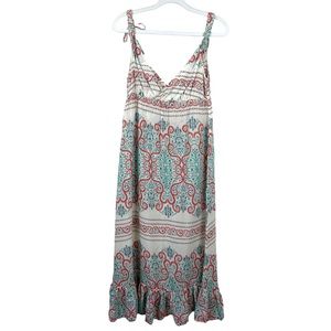 BILLBONG Womens 10 Beach Sundress Cover Up Tie Straps Multicolor Patterned